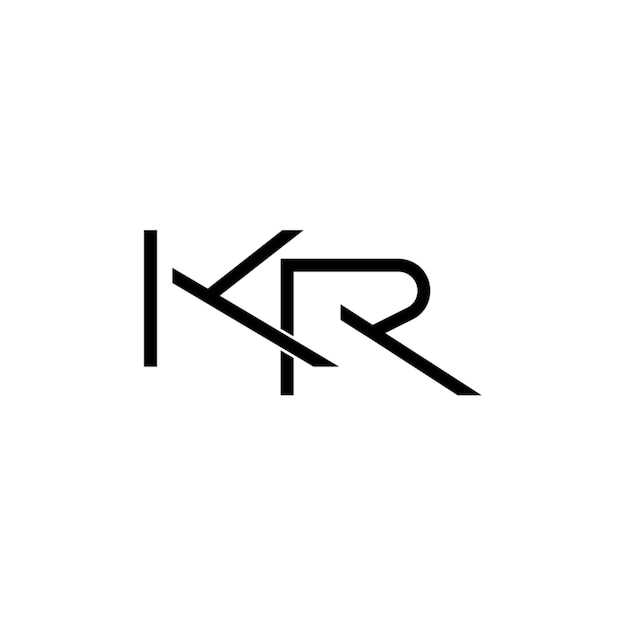 KR monograma logotipo diseño carta texto nombre símbolo monocromo logotipo alfabeto carácter simple logotipo