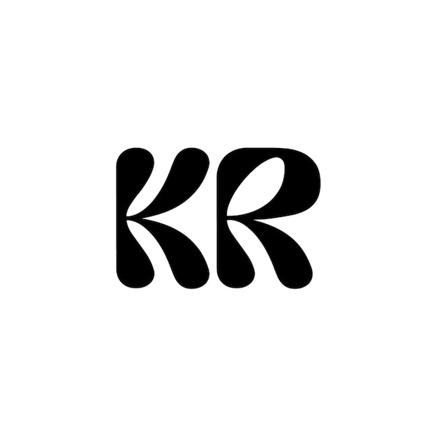KR monograma logotipo diseño carta texto nombre símbolo monocromo logotipo alfabeto carácter simple logotipo