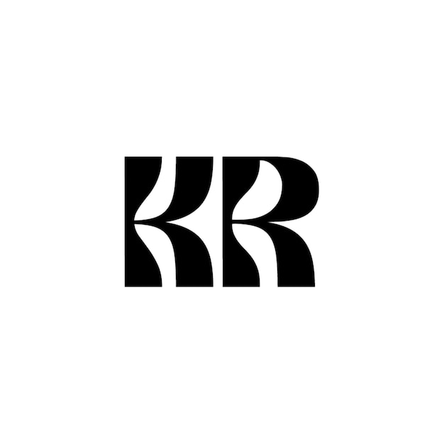 KR monograma logotipo diseño carta texto nombre símbolo monocromo logotipo alfabeto carácter simple logotipo
