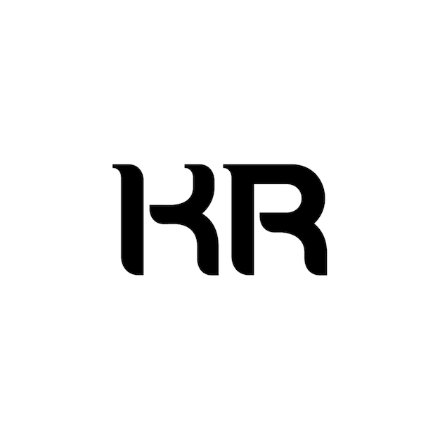 KR monograma logotipo diseño carta texto nombre símbolo monocromo logotipo alfabeto carácter simple logotipo