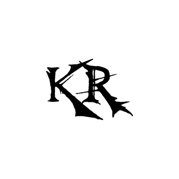 KR monograma logotipo diseño carta texto nombre símbolo monocromo logotipo alfabeto carácter simple logotipo