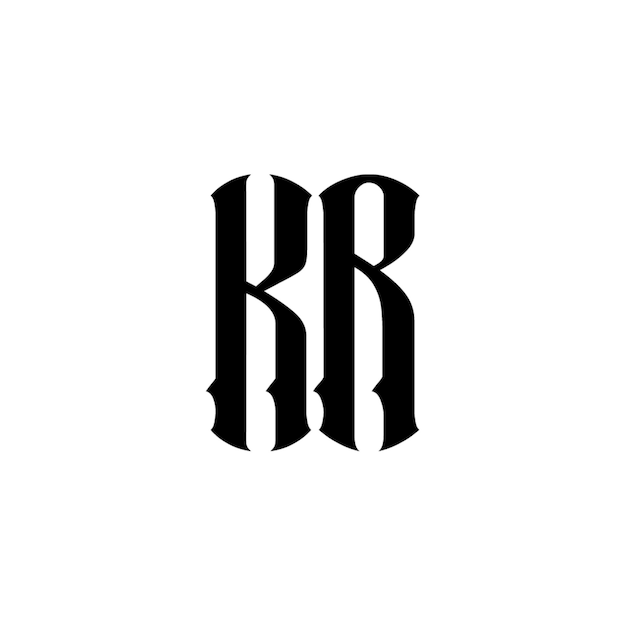 KR monograma logotipo diseño carta texto nombre símbolo monocromo logotipo alfabeto carácter simple logotipo