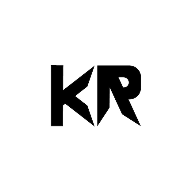 KR monograma logotipo diseño carta texto nombre símbolo monocromo logotipo alfabeto carácter simple logotipo