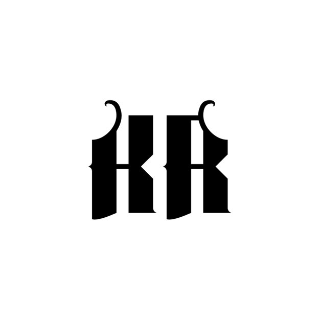 KR monograma logotipo diseño carta texto nombre símbolo monocromo logotipo alfabeto carácter simple logotipo