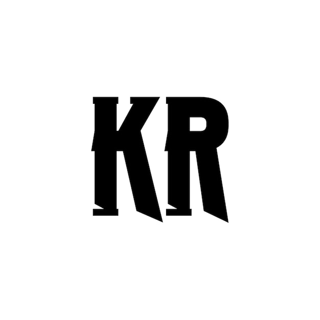 KR monograma logotipo diseño carta texto nombre símbolo monocromo logotipo alfabeto carácter simple logotipo