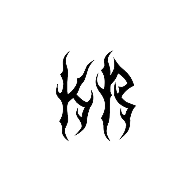 KR monograma logotipo diseño carta texto nombre símbolo monocromo logotipo alfabeto carácter simple logotipo