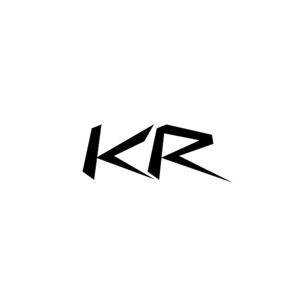 KR monograma logotipo diseño carta texto nombre símbolo monocromo logotipo alfabeto carácter simple logotipo