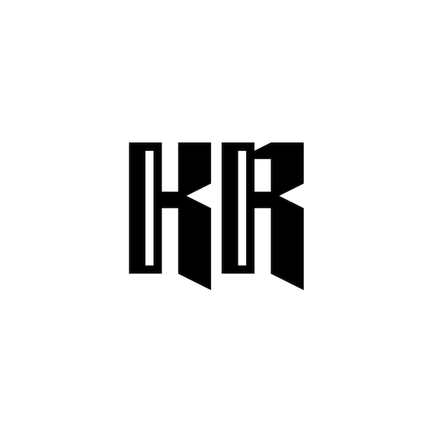 KR monograma logotipo diseño carta texto nombre símbolo monocromo logotipo alfabeto carácter simple logotipo