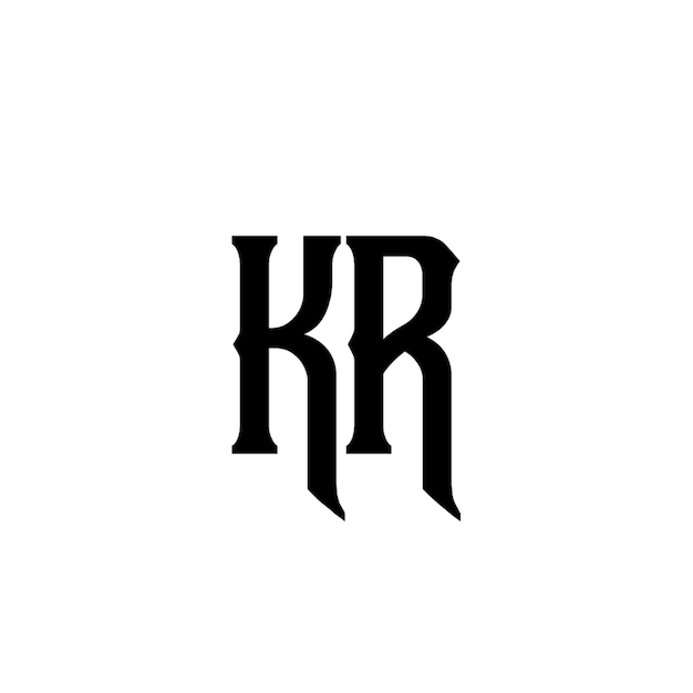 KR monograma logotipo diseño carta texto nombre símbolo monocromo logotipo alfabeto carácter simple logotipo