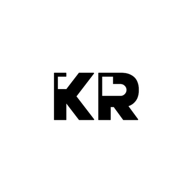 KR monograma logotipo diseño carta texto nombre símbolo monocromo logotipo alfabeto carácter simple logotipo
