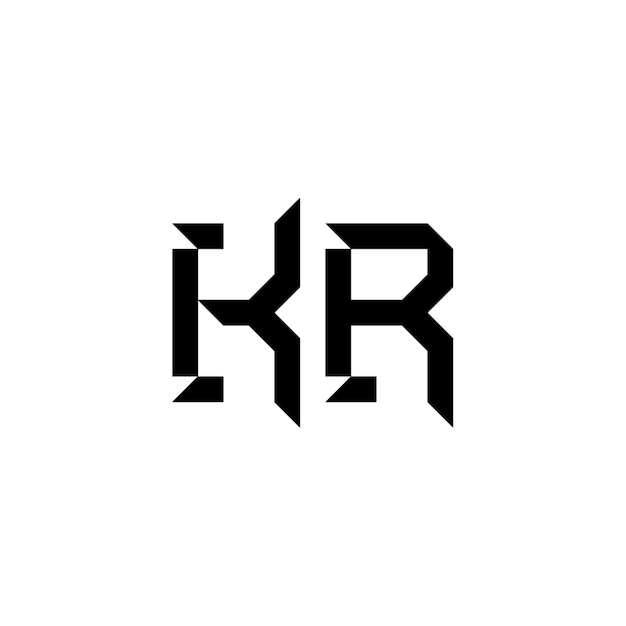 KR monograma logotipo diseño carta texto nombre símbolo monocromo logotipo alfabeto carácter simple logotipo