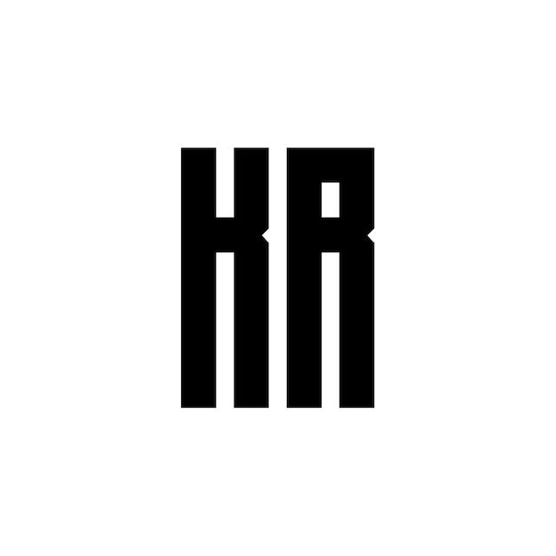 KR monograma logotipo diseño carta texto nombre símbolo monocromo logotipo alfabeto carácter simple logotipo