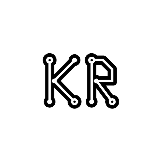 KR monograma logotipo diseño carta texto nombre símbolo monocromo logotipo alfabeto carácter simple logotipo