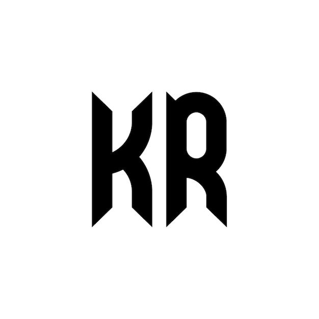 KR monograma logotipo diseño carta texto nombre símbolo monocromo logotipo alfabeto carácter simple logotipo