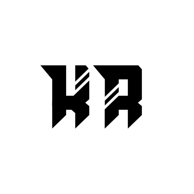 KR monograma logotipo diseño carta texto nombre símbolo monocromo logotipo alfabeto carácter simple logotipo