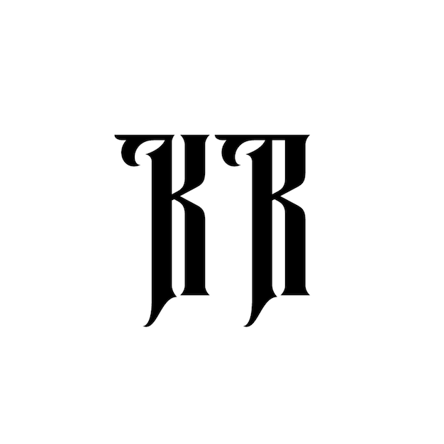 KR monograma logotipo diseño carta texto nombre símbolo monocromo logotipo alfabeto carácter simple logotipo
