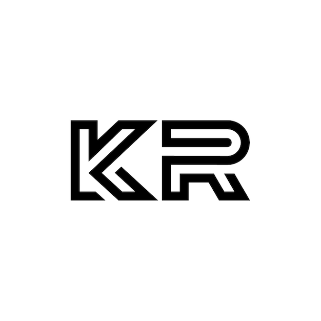 KR monograma logotipo diseño carta texto nombre símbolo monocromo logotipo alfabeto carácter simple logotipo