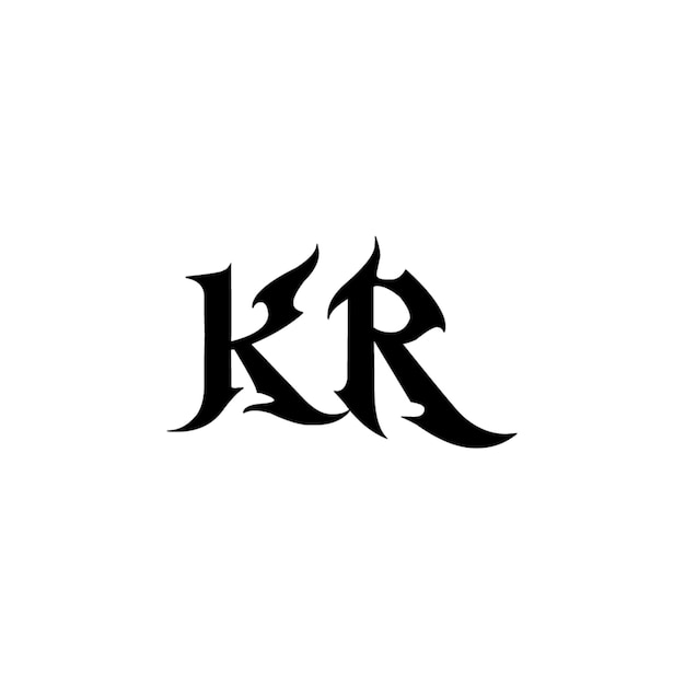 KR monograma logotipo diseño carta texto nombre símbolo monocromo logotipo alfabeto carácter simple logotipo