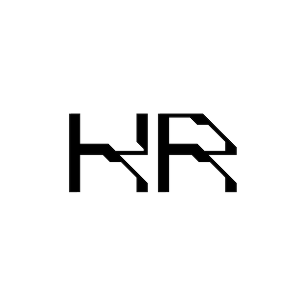 KR monograma logotipo diseño carta texto nombre símbolo monocromo logotipo alfabeto carácter simple logotipo