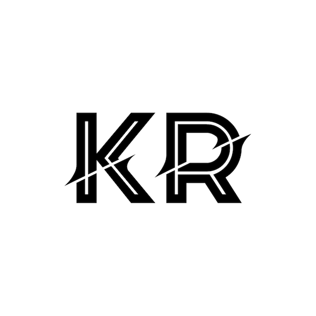 KR monograma logotipo diseño carta texto nombre símbolo monocromo logotipo alfabeto carácter simple logotipo