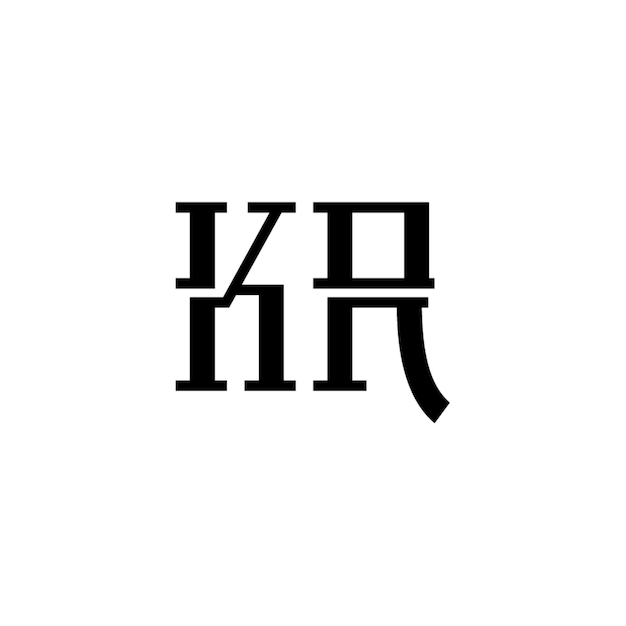 KR monograma logotipo diseño carta texto nombre símbolo monocromo logotipo alfabeto carácter simple logotipo