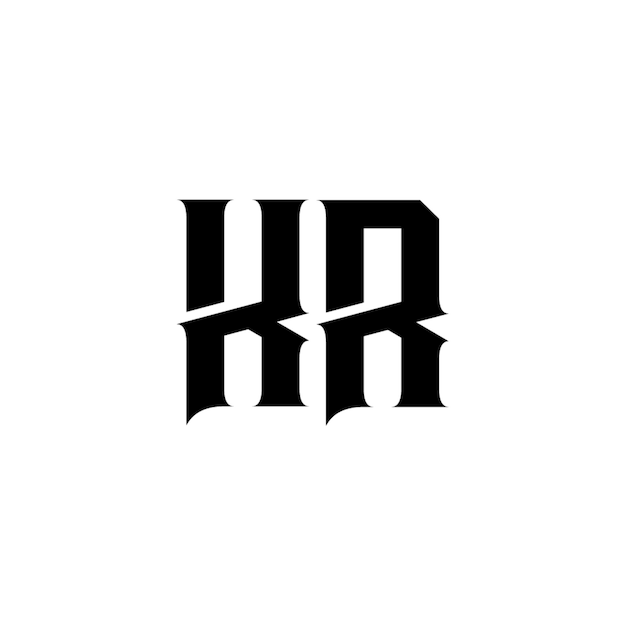 KR monograma logotipo diseño carta texto nombre símbolo monocromo logotipo alfabeto carácter simple logotipo