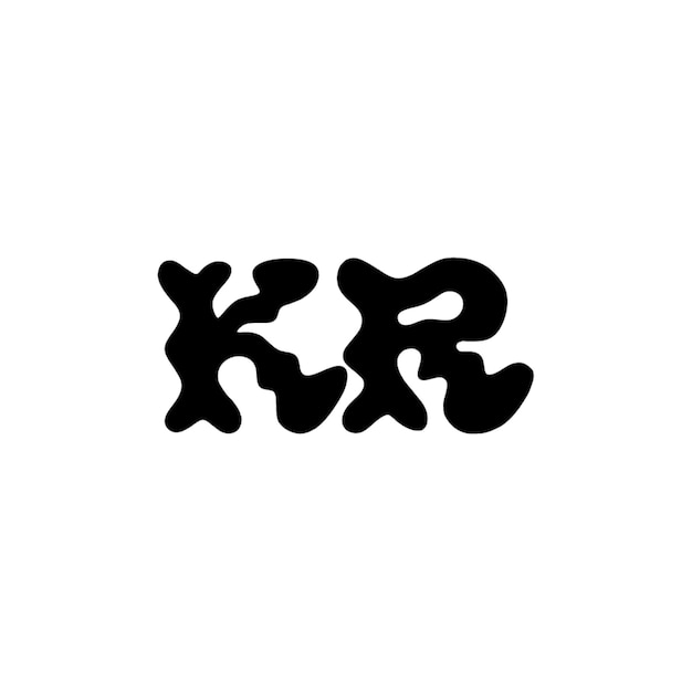 KR monograma logotipo diseño carta texto nombre símbolo monocromo logotipo alfabeto carácter simple logotipo