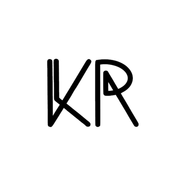 KR monograma logotipo diseño carta texto nombre símbolo monocromo logotipo alfabeto carácter simple logotipo