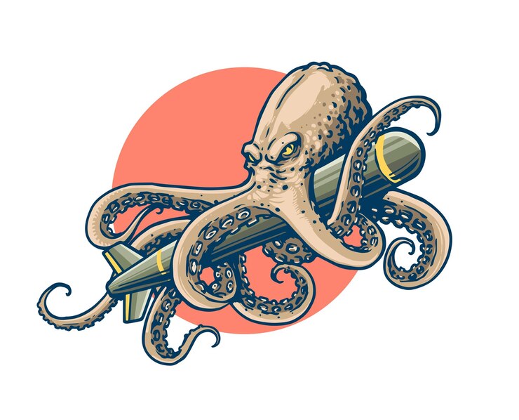 Vector el kraken gigante con la ilustración del torpedo