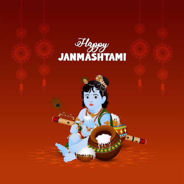Krishna janmashtami con makhan mataki