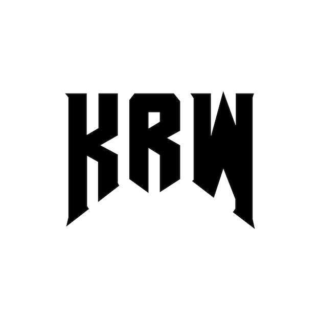 KRW diseño de logotipo de letra para la compañía de tecnología KRW logotipo de diseño de combinación de colores blanco y negro KRW logo KRW vector KRW diseño KRW icono KRW alfabeto KRW tipografía KRW diseño del logotipo