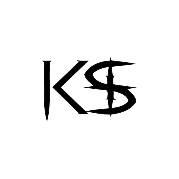 KS monograma logotipo diseño carta texto nombre símbolo monocromo logotipo alfabeto carácter simple logotipo