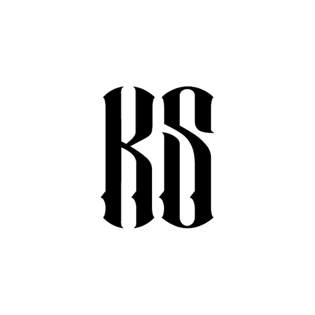 KS monograma logotipo diseño carta texto nombre símbolo monocromo logotipo alfabeto carácter simple logotipo