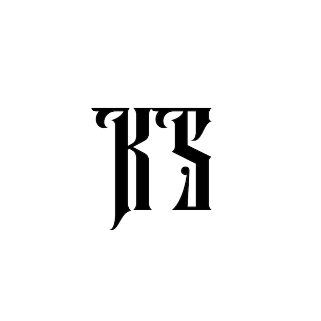 KS monograma logotipo diseño carta texto nombre símbolo monocromo logotipo alfabeto carácter simple logotipo
