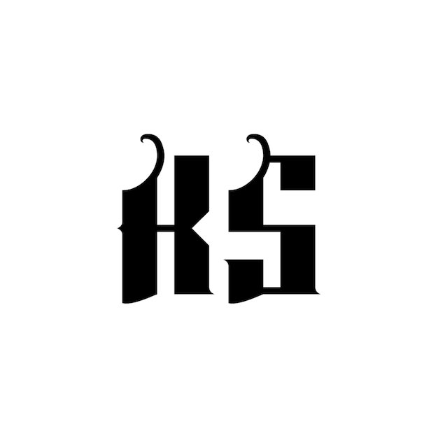 KS monograma logotipo diseño carta texto nombre símbolo monocromo logotipo alfabeto carácter simple logotipo