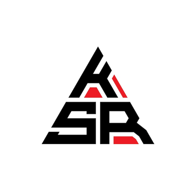 Vector ksr diseño de logotipo de letra triangular con forma de triángulo ksr diseño del logotipo triangular monograma ksr triángulo vectorial plantilla del logotipo con color rojo ksr logo triangular sencillo elegante y lujoso logotipo