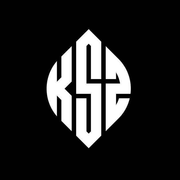 KSZ diseño de logotipo de letras circulares con forma de círculo y elipse KSZ letras elípticas con estilo tipográfico Las tres iniciales forman un logotipo de círculo KSZ emblema de círculo Monograma abstracto letra marca vector