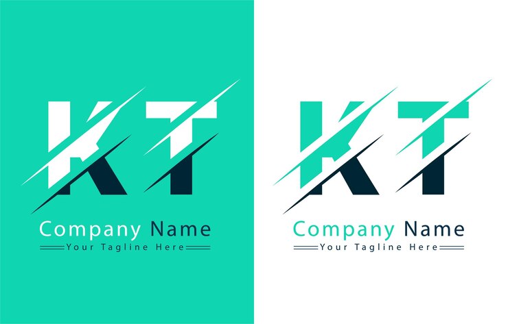 Vector kt diseño de la letra del logotipo concepto ilustración del logotipo vectorial