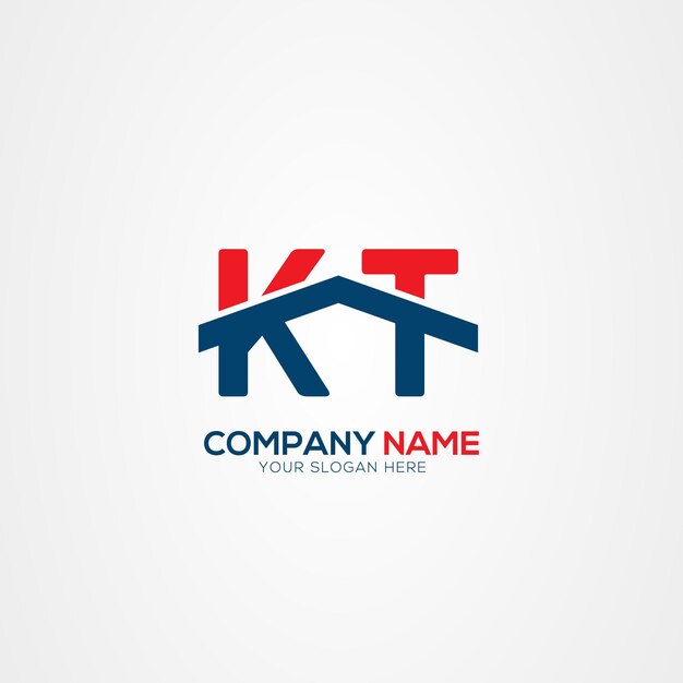 KT o TK Creative Modern Letters Elemento de diseño del logotipo