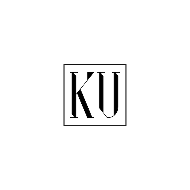 KU monograma logo diseño carta texto nombre símbolo monocromo logotipo alfabeto carácter simple logo