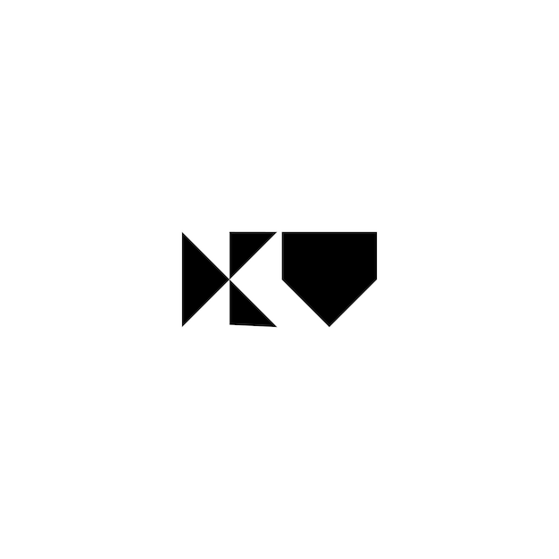 KU monograma logo diseño carta texto nombre símbolo monocromo logotipo alfabeto carácter simple logo