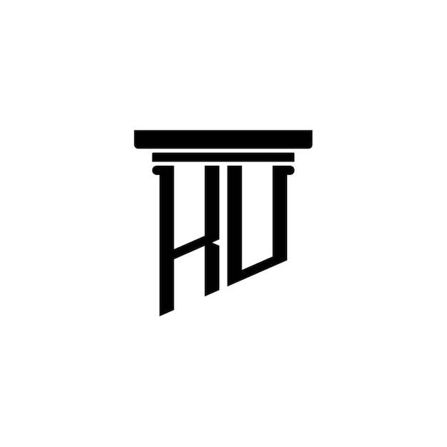 KU monograma logo diseño carta texto nombre símbolo monocromo logotipo alfabeto carácter simple logo