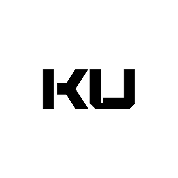 KU monograma logo diseño carta texto nombre símbolo monocromo logotipo alfabeto carácter simple logo