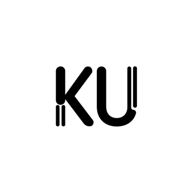 KU monograma logo diseño carta texto nombre símbolo monocromo logotipo alfabeto carácter simple logo