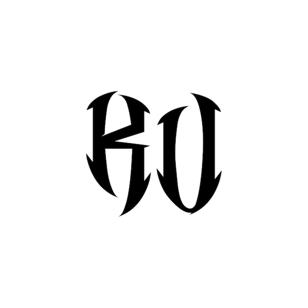 KU monograma logo diseño carta texto nombre símbolo monocromo logotipo alfabeto carácter simple logo