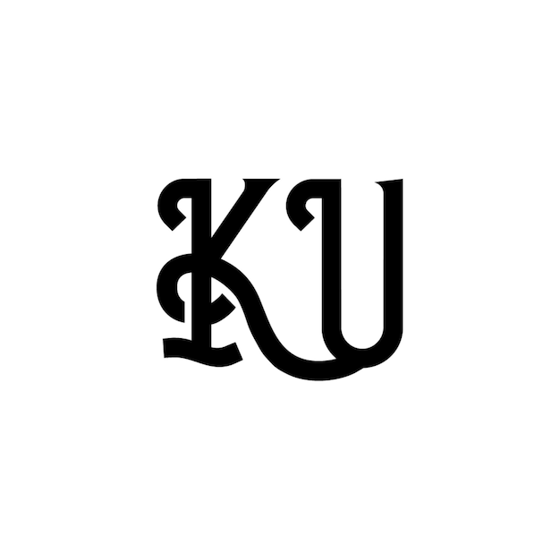 KU monograma logo diseño carta texto nombre símbolo monocromo logotipo alfabeto carácter simple logo