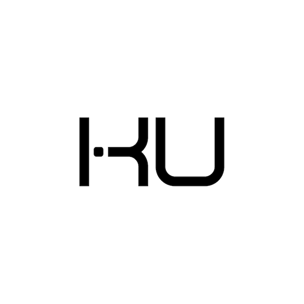 KU monograma logo diseño carta texto nombre símbolo monocromo logotipo alfabeto carácter simple logo