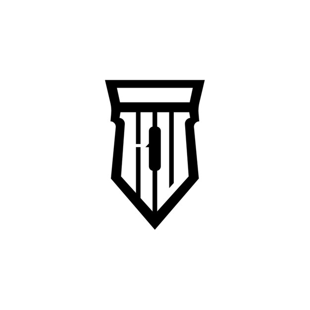 KU monograma logo diseño carta texto nombre símbolo monocromo logotipo alfabeto carácter simple logo