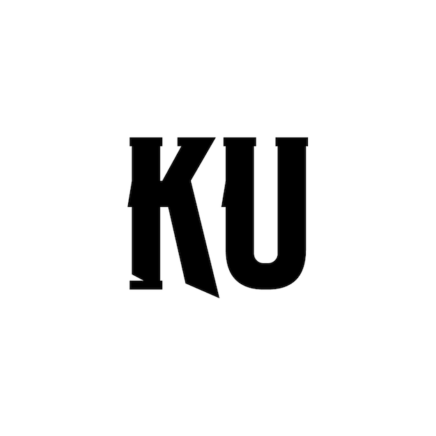 KU monograma logo diseño carta texto nombre símbolo monocromo logotipo alfabeto carácter simple logo