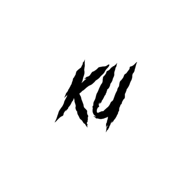 KU monograma logo diseño carta texto nombre símbolo monocromo logotipo alfabeto carácter simple logo